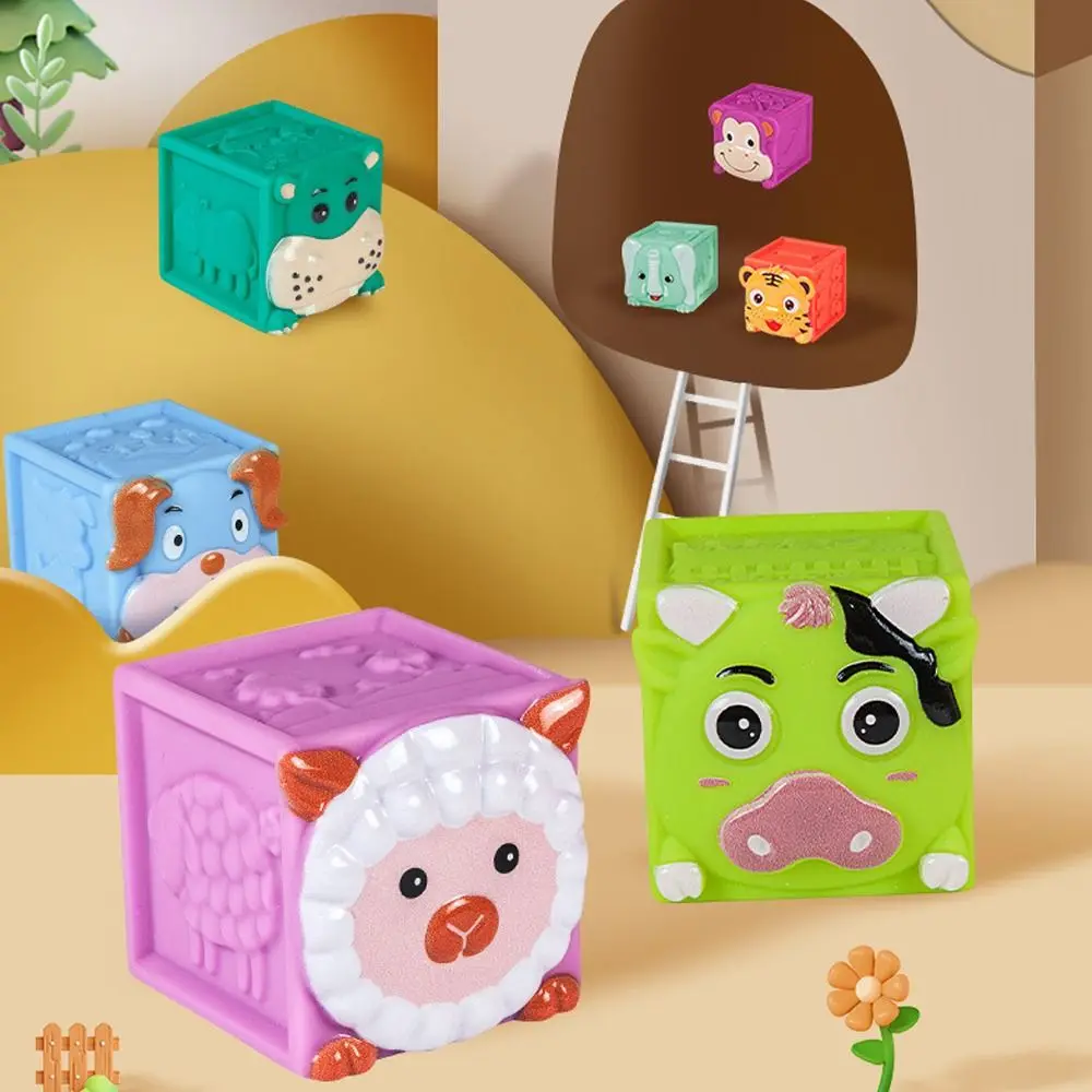 SoftStack – Ludique et éducatif – Blocs empilables en forme d'animaux en peluche