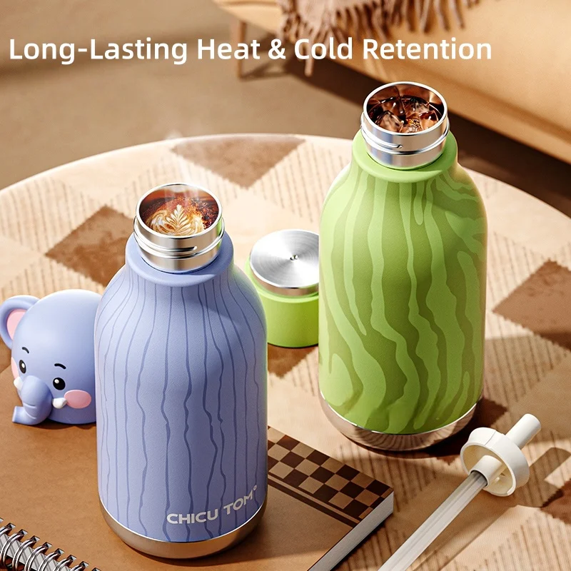 AnimalSip – Mignon et pratique – Gourde isotherme en acier inoxydable pour enfants avec motif d'animaux