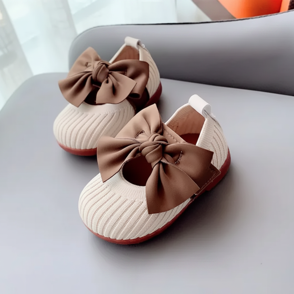 SweetBow – Mignon et pratique – Chaussons de bébé tricotés avec un nœud papillon