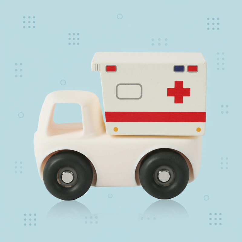 Montessori Silicone Toy Car – Sûr et adapté à la dentition – Jouet de dentition en silicone en forme de véhicule