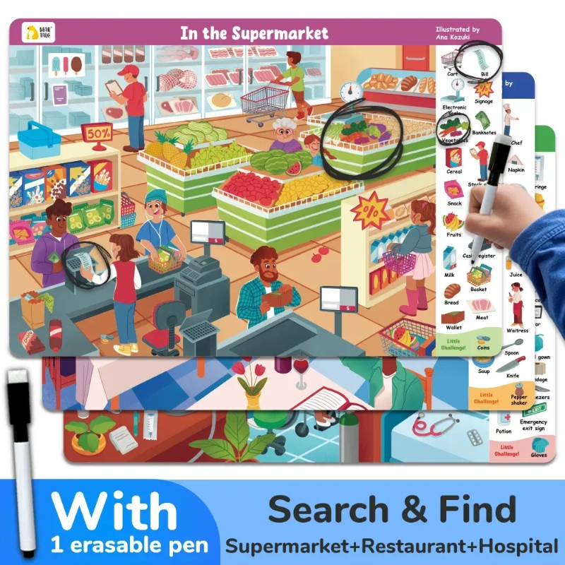 Search and Find Game – Apprendre en s'amusant – Livre d'activités