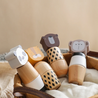 Thumbnail for WoodyFriends – Motricité et plaisir – Jouets empilables en bois en forme d'animaux