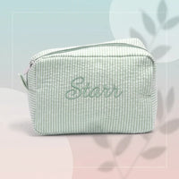 Thumbnail for Striped Name Pouch – Personnalisée et élégante – Trousse à maquillage