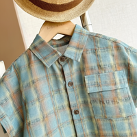 Thumbnail for LittleGent – Tendance et décontracté – Ensemble pour garçon avec chemise à carreaux et short