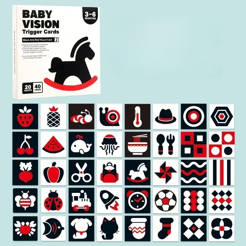 VisionBook – Éducatif et instructif – Livre de cartes sur la cognition chez les bébés