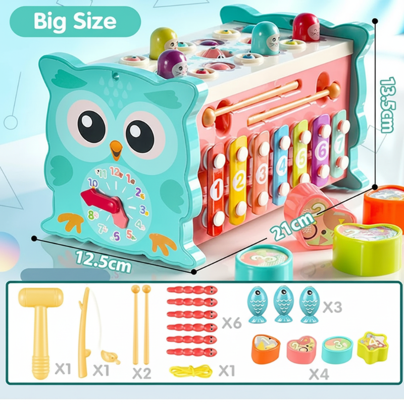 Montessori Hammering Toy – Motricité et apprentissage – Set de jeu 8 en 1