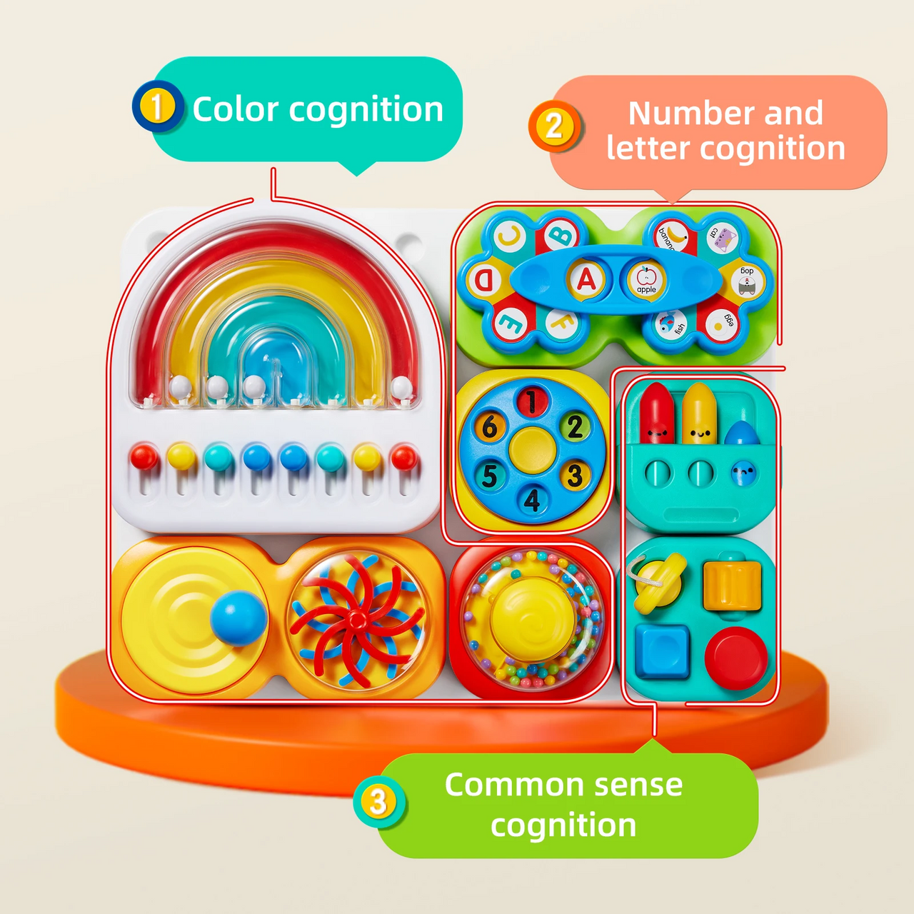 BusyFun – Éducatif et pratique – Tableau d'activités sensorielles