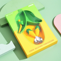 Thumbnail for MiniMeal – Sûr et antidérapant – Set de vaisselle en silicone pour tout-petits avec couverts