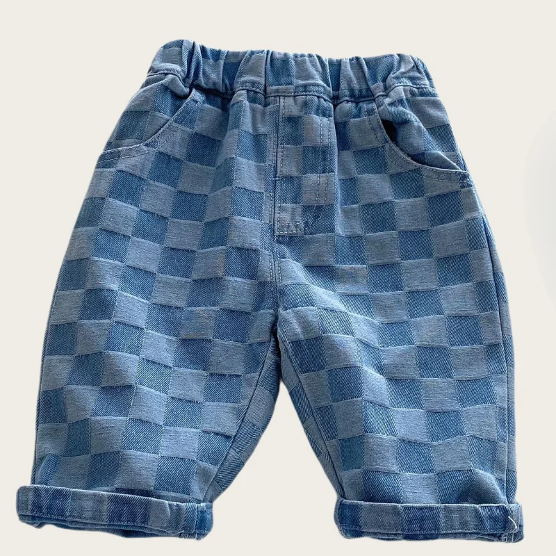 DenimCheck – Confortable et tendance – Pantalon pour enfant à motifs carrés