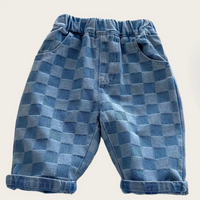 Thumbnail for DenimCheck – Confortable et tendance – Pantalon pour enfant à motifs carrés