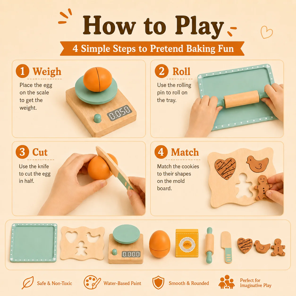 BakeBuddy – Créatif et éducatif – Kit de pâtisserie en bois