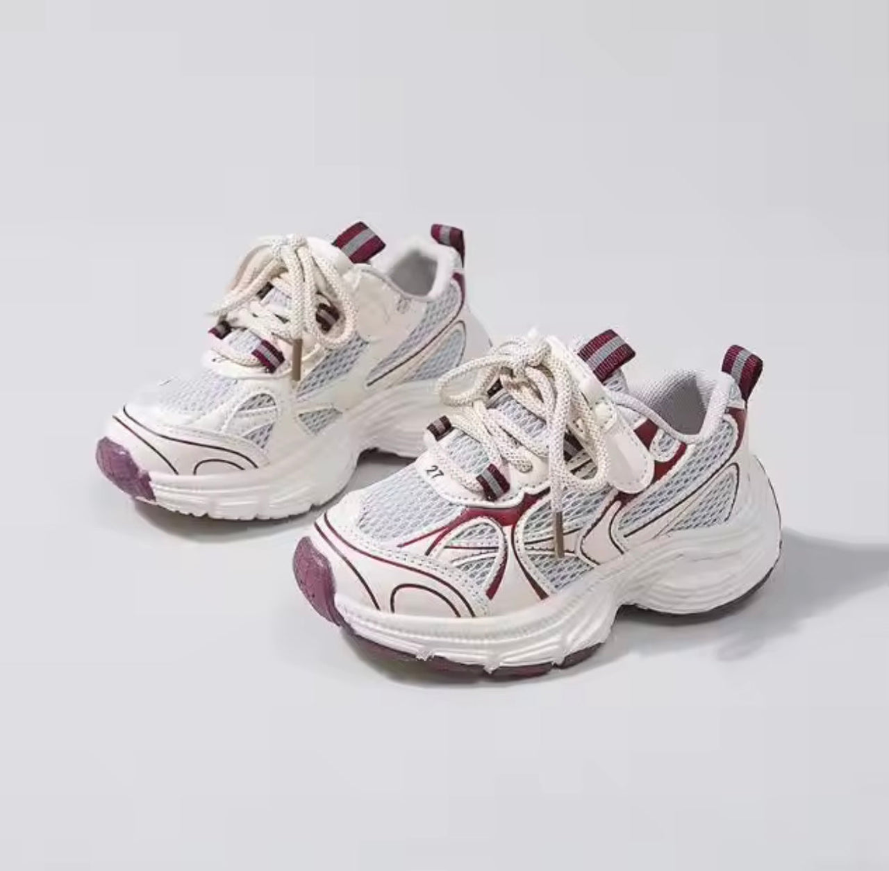 Mini Fashion – Respirante et légère – Sneaker enfant Bordeaux
