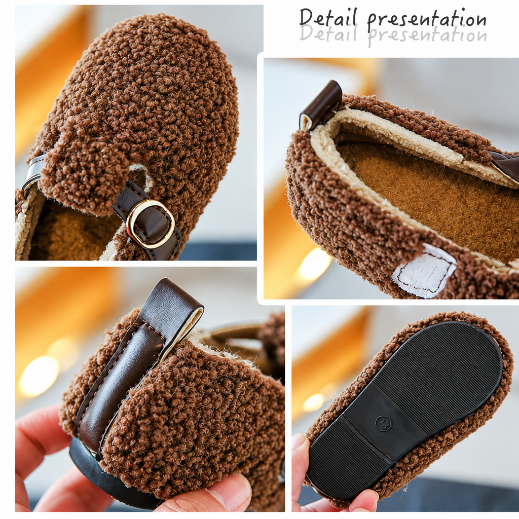 WarmSteps – Confortables et douillets – Chaussons d'hiver en peluche pour enfants