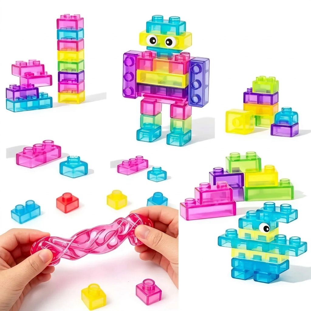 JellyBuild – Doux et créatif – Blocs de construction souples en gelée