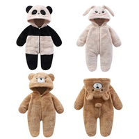 Thumbnail for CozyBear – Doux et chaud – Combinaison pour bébé avec capuche à motif animalier