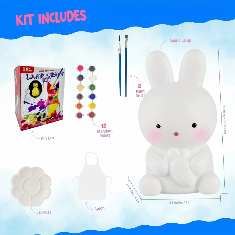 MiniCrafters – Créativité et apprentissage – Kit de peinture « Lampe DIY Animaux »