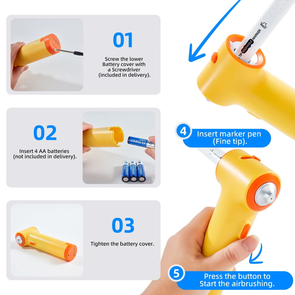 PaintBuddy – Créativité et éducation – Kit d'aérographie portable
