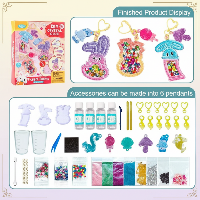 DIY Crystal Keychain Kit – Créatif et ludique – Kit de bricolage pour porte-clés