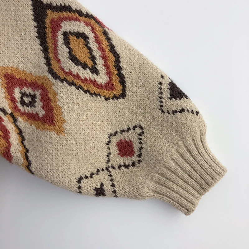 LittleRetro – Chaleureux et élégant – Pull en maille pour enfant avec motif en losanges