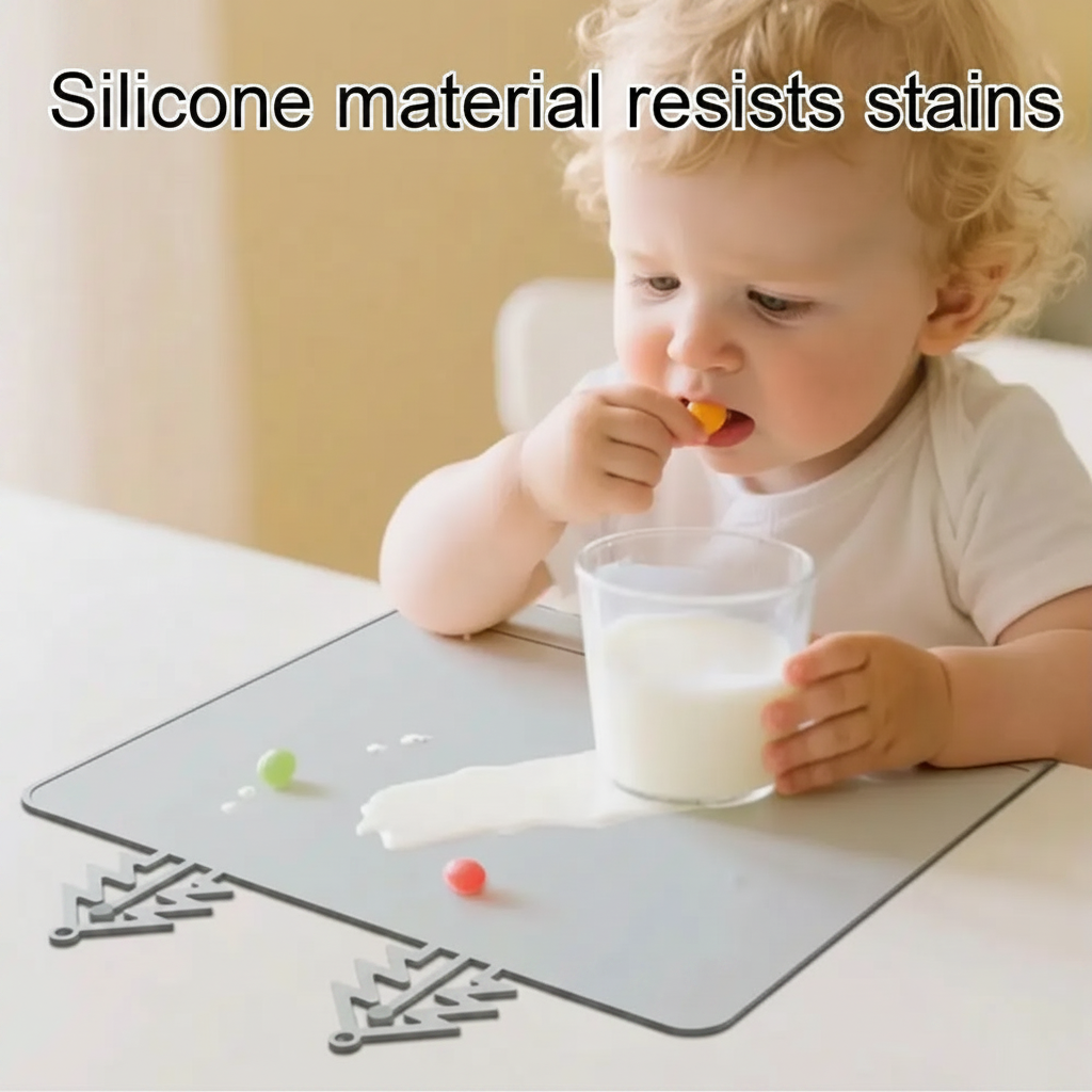 BabySafe – Pratique et hygiénique – Set de table en silicone à rebord surélevé