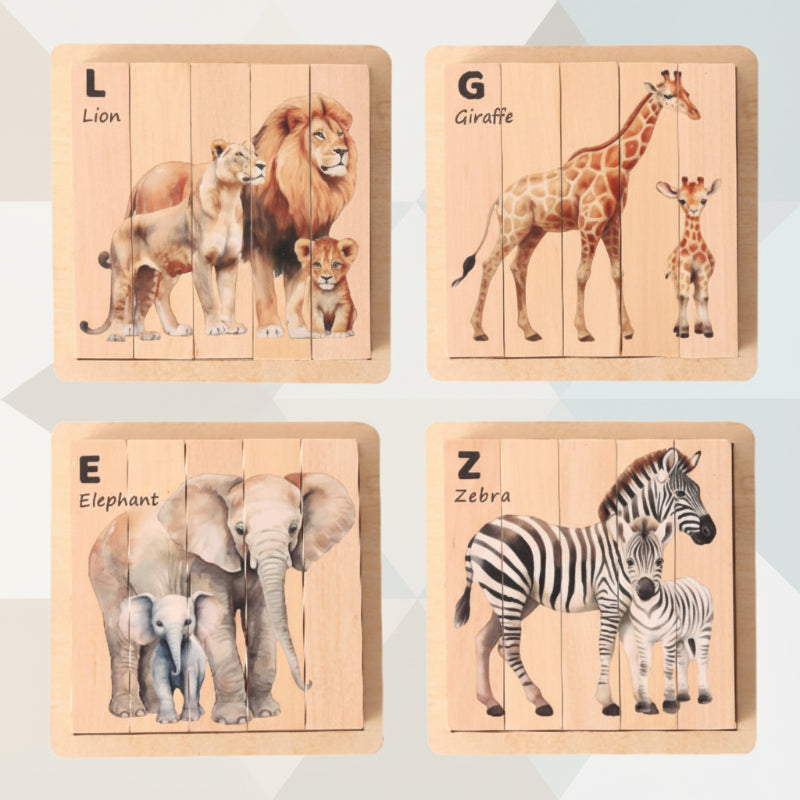ZooStack – Bois & Interactif – Puzzle animaux en blocs