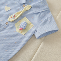 Thumbnail for KiddoStyle – Mignon et tout doux – Combinaison pour enfant avec cravate et écusson