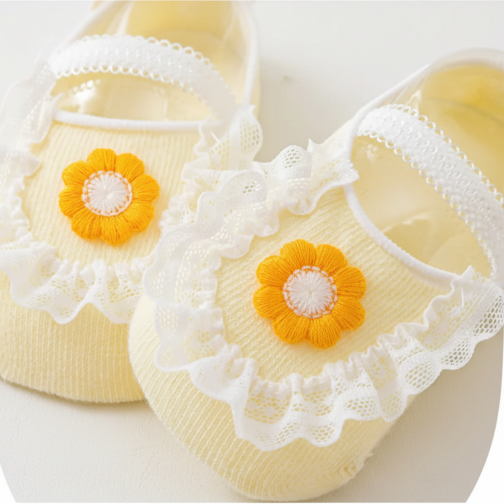 SweetFeet – Douces et mignonnes – Chaussettes pour bébé à fleurs et dentelle