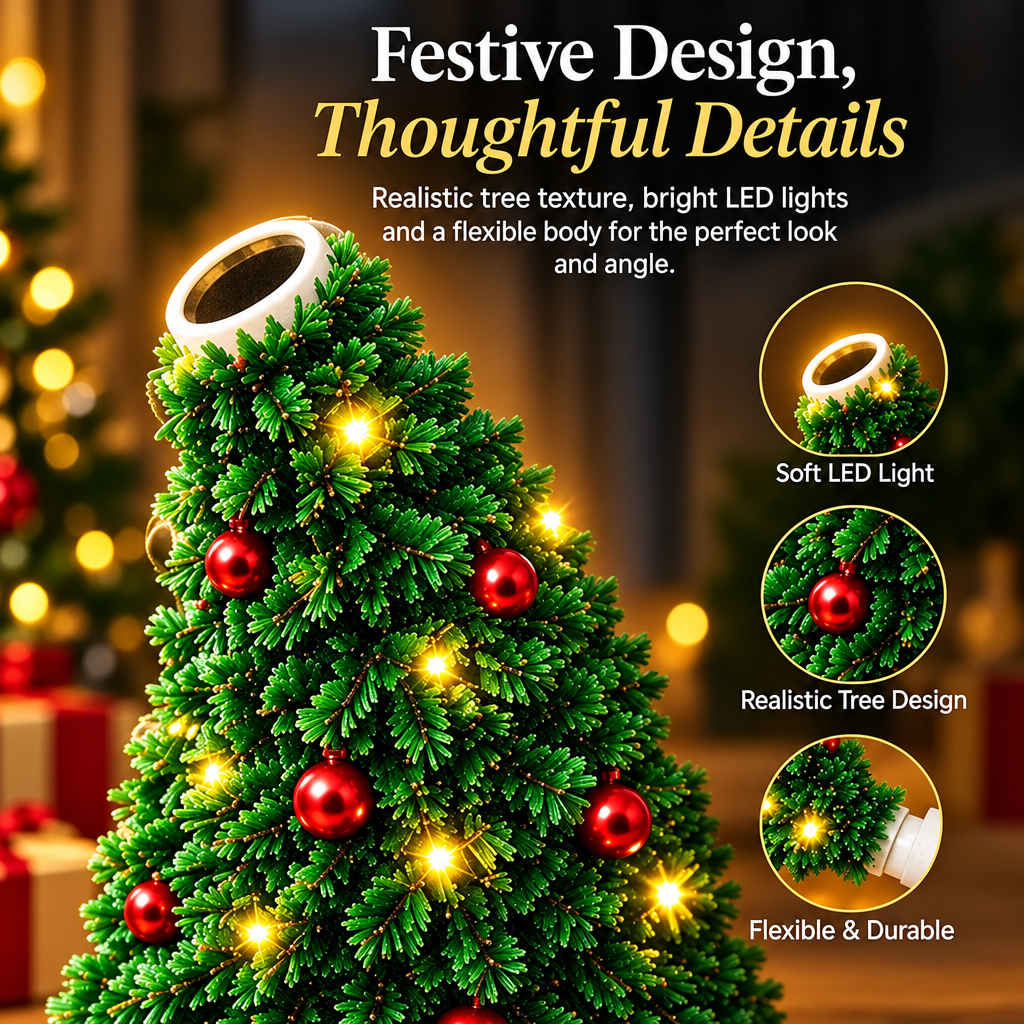 HolidayBeam – Festif et chaleureux – Projecteur de Noël USB avec motifs lumineux