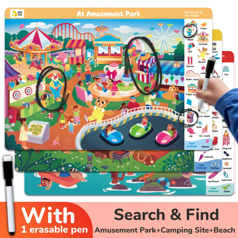 Search and Find Game – Apprendre en s'amusant – Livre d'activités