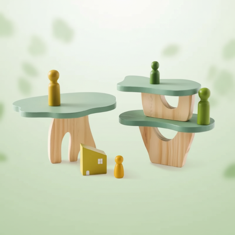 Wooden Forest Blocks – Créativité et développement – Jeu de blocs empilables en bois