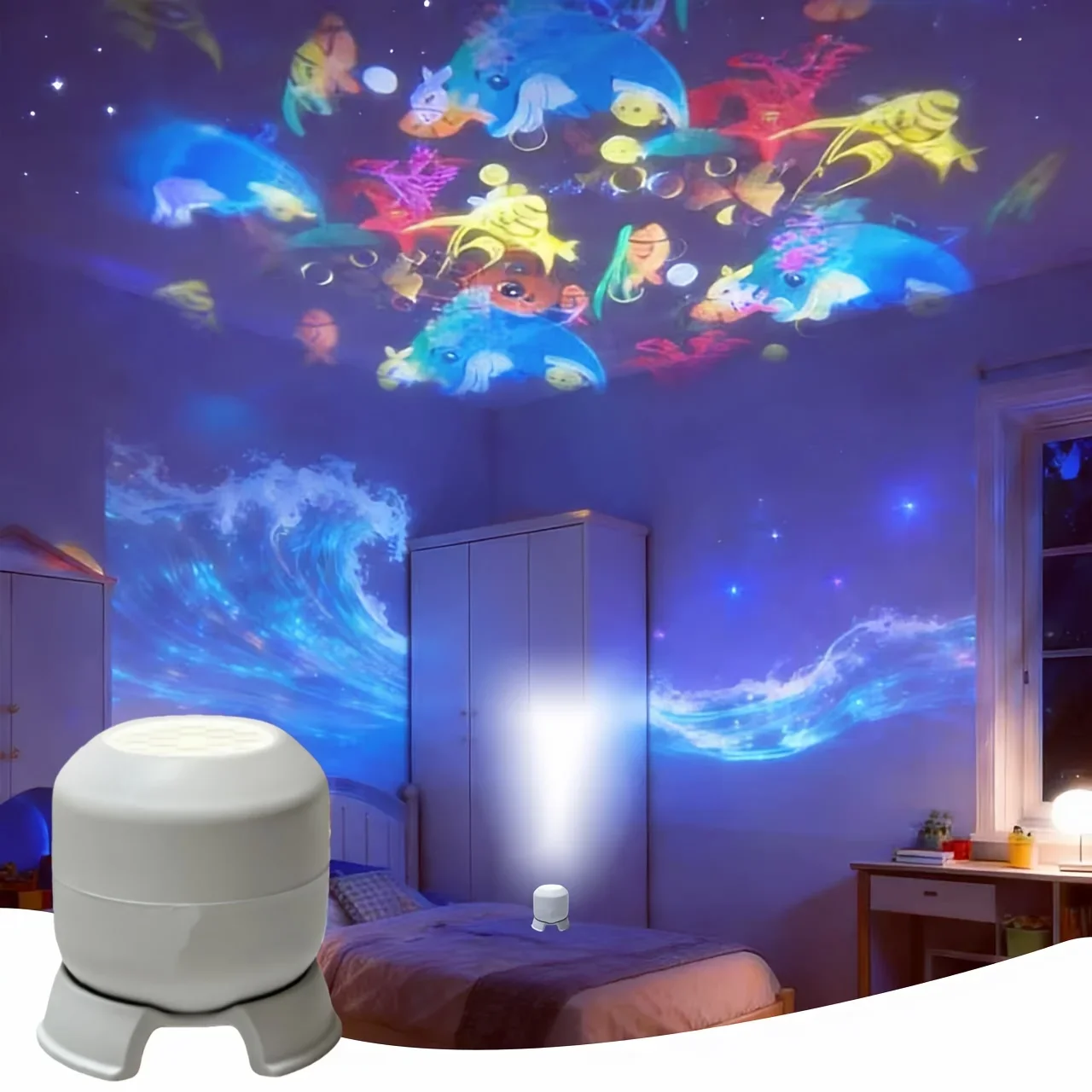 SeaDream – Ludique et éducatif – Veilleuse LED rotative à 360°