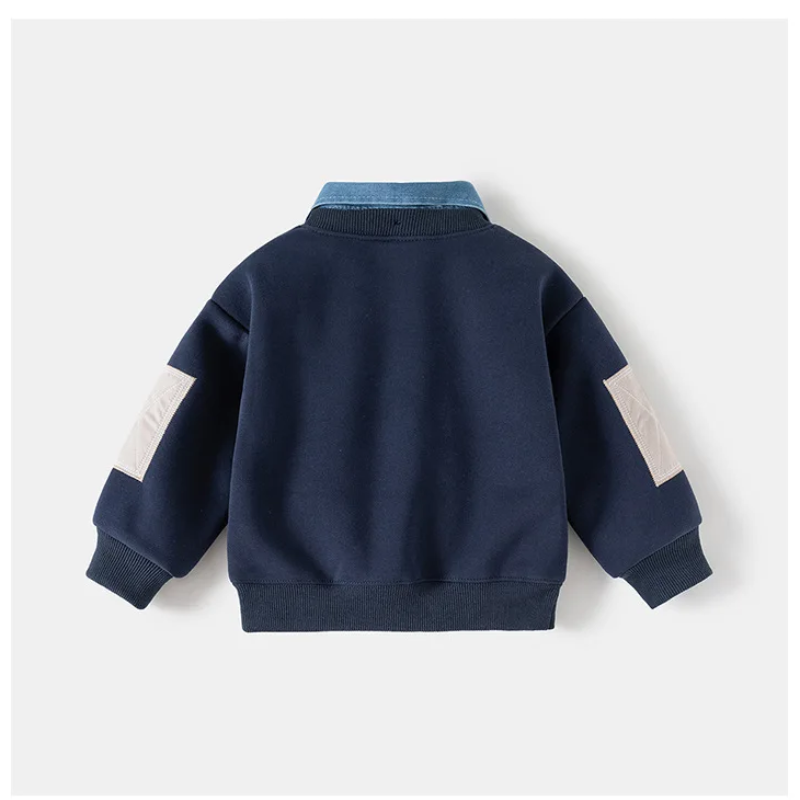 CoolJunior – Chaleureux et élégant – Pull pour garçon avec col en denim