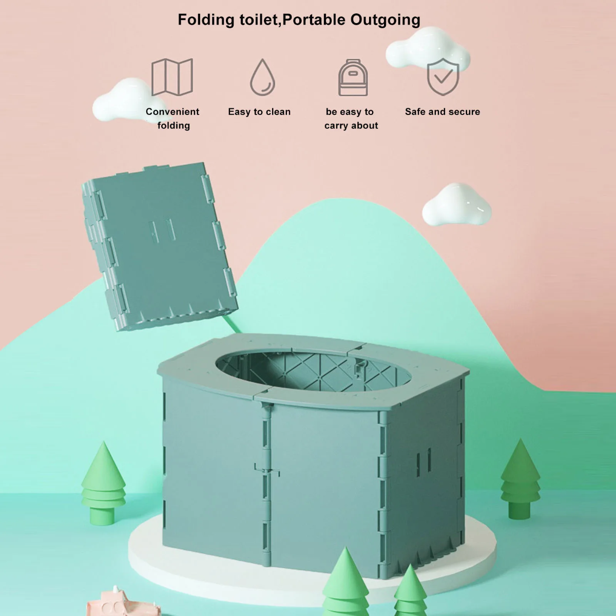 BabyCare – Pratique et portable – Pot de toilettes pliable pour enfants