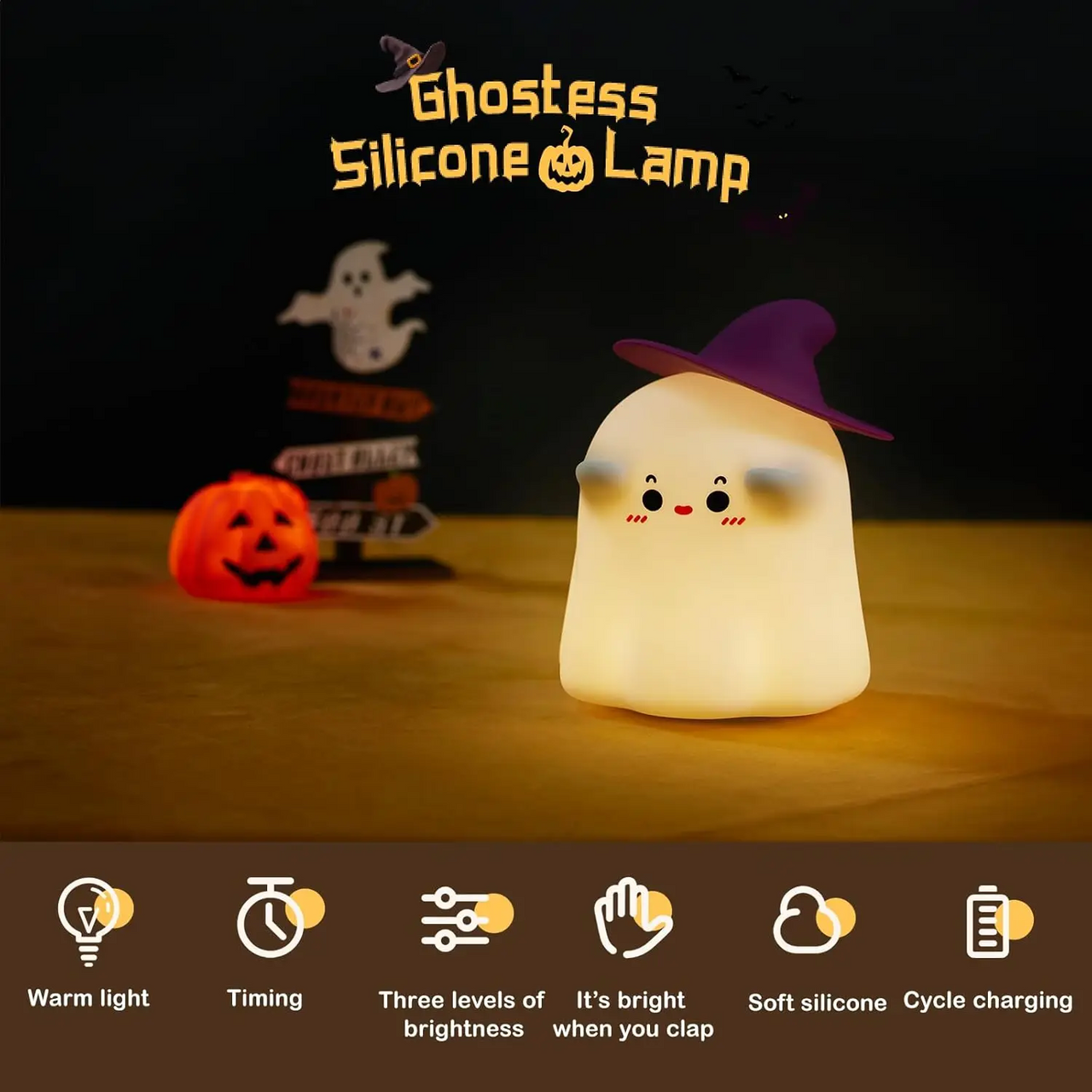 SpookyLamp – Mignon et plein de charme – Veilleuse d'Halloween