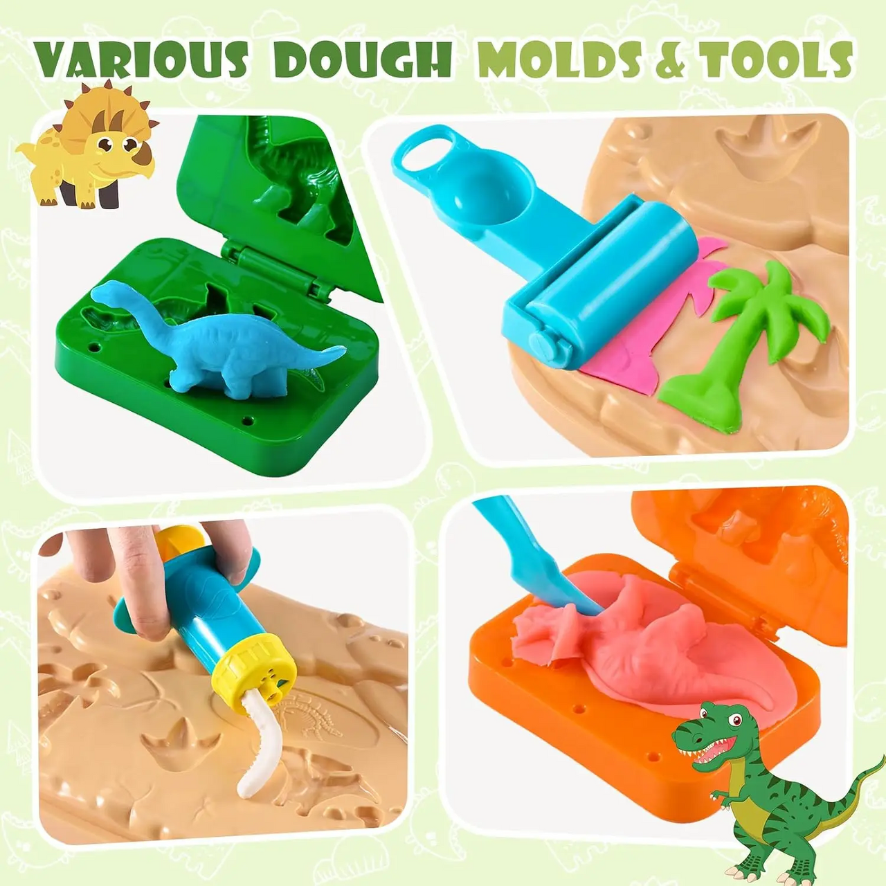 DinoMaker – Créativité et jeu – Kit de modelage « Dinosaures » avec moules et outils