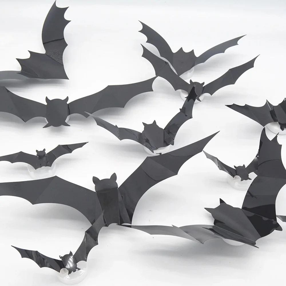SpookyGlow – Effrayant et plein d'ambiance – Décoration murale LED « chauve-souris d'Halloween »