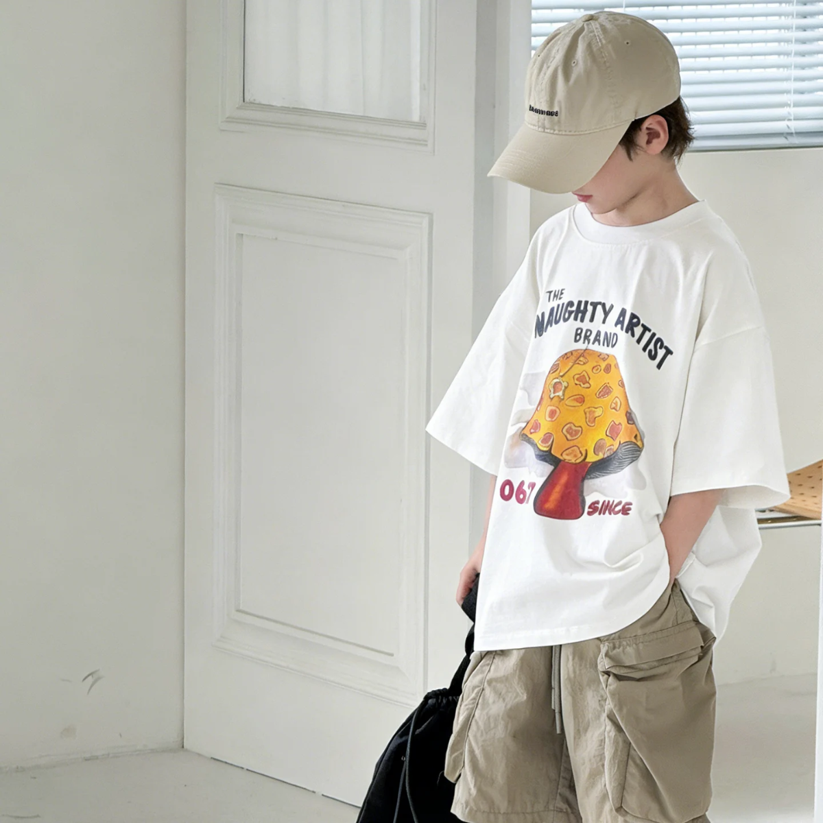 MushroomPlay – Casual & Streetwear – T-shirt oversize à imprimé champignons