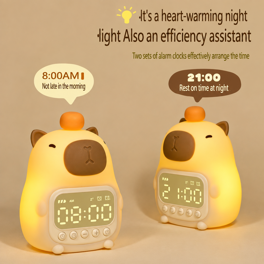 CappyClock – Mignon et polyvalent – Réveil numérique pour enfants avec veilleuse