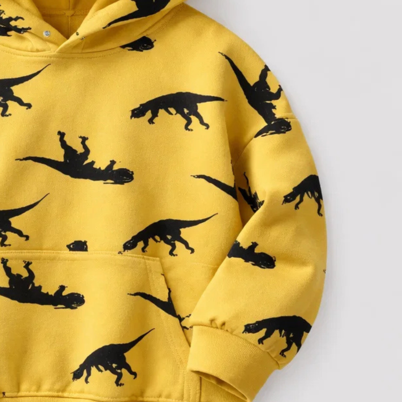 DinoStyle – Chaud et respirant – Sweat à capuche avec imprimé Triceratops