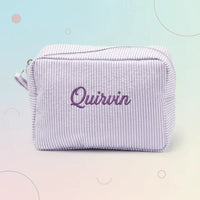 Thumbnail for Striped Name Pouch – Personnalisée et élégante – Trousse à maquillage