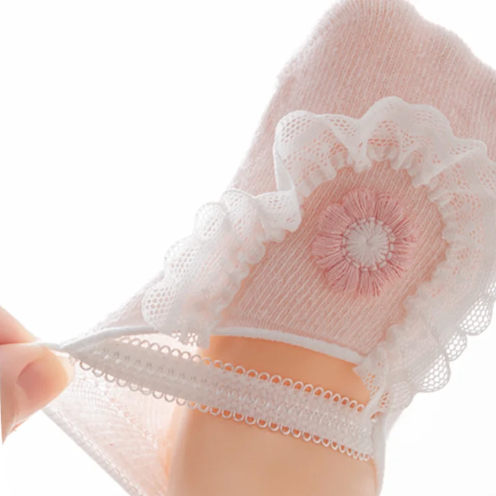 SweetFeet – Douces et mignonnes – Chaussettes pour bébé à fleurs et dentelle