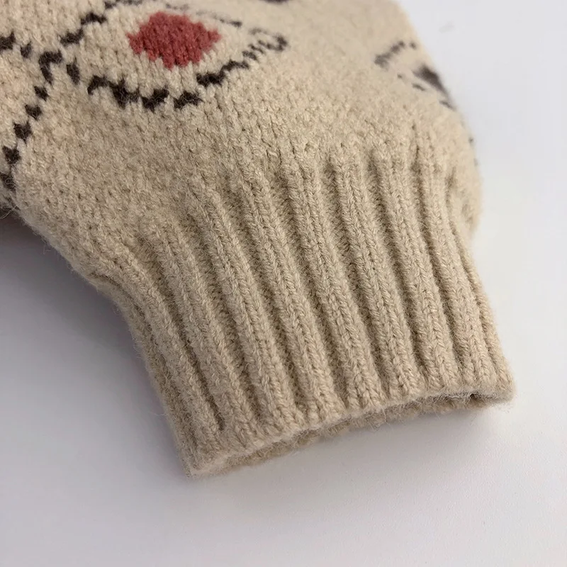 LittleRetro – Chaleureux et élégant – Pull en maille pour enfant avec motif en losanges