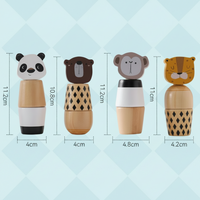 Thumbnail for WoodyFriends – Motricité et plaisir – Jouets empilables en bois en forme d'animaux