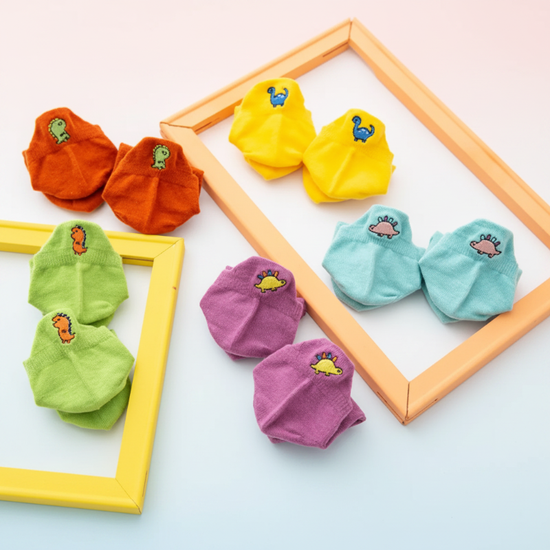 PlayfulToes – Colorées et douces – Chaussettes courtes pour enfants (lot de 5)