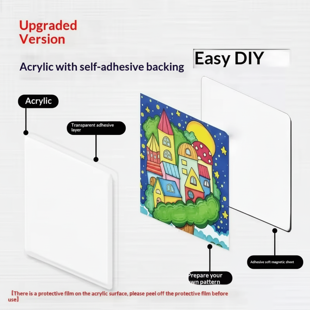 FridgeArt – Créatif et personnalisé – Kit DIY d'aimants en acrylique pour le réfrigérateur