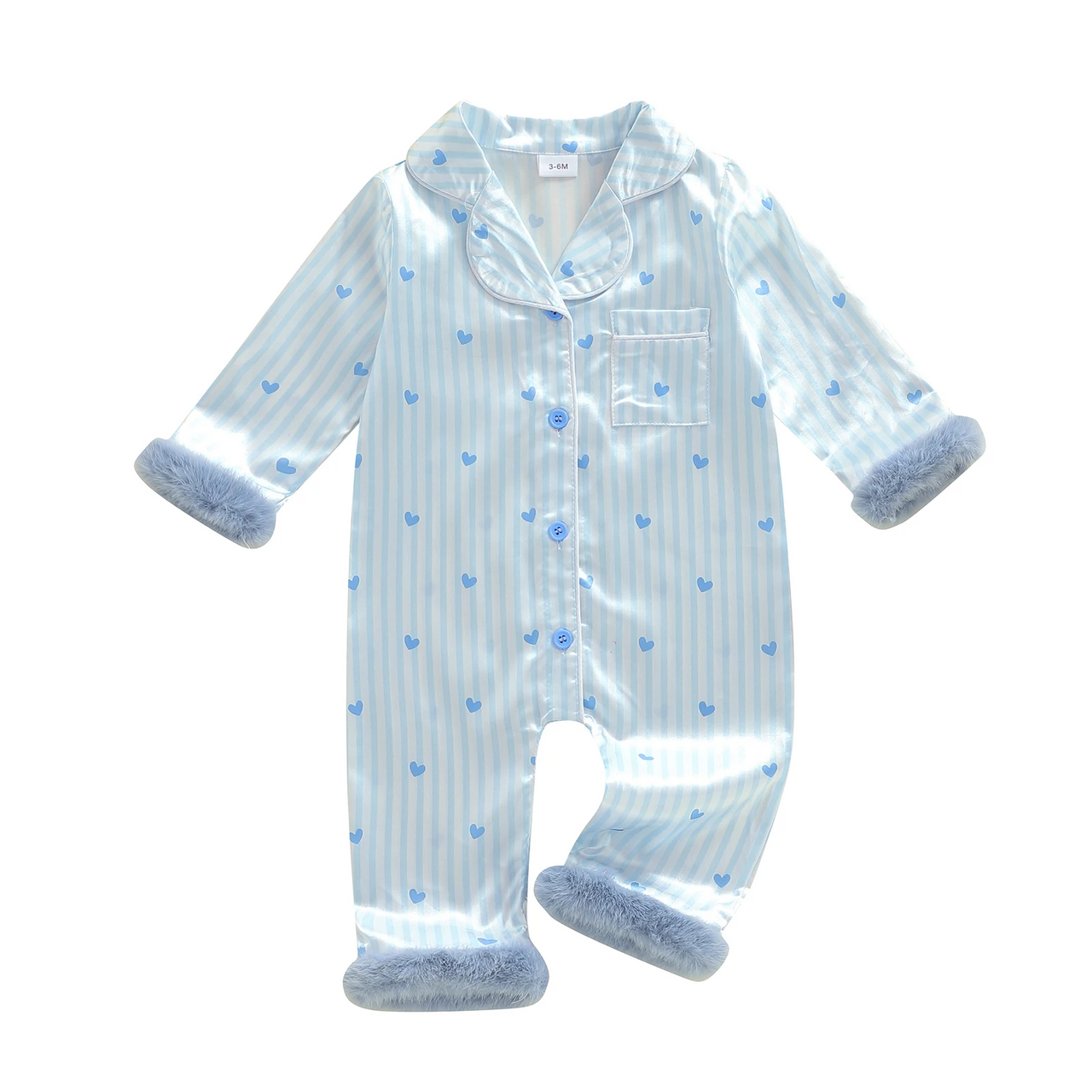 TinyLove – Doux et chaud – Combinaison pour bébé à imprimé cœurs et détails en peluche
