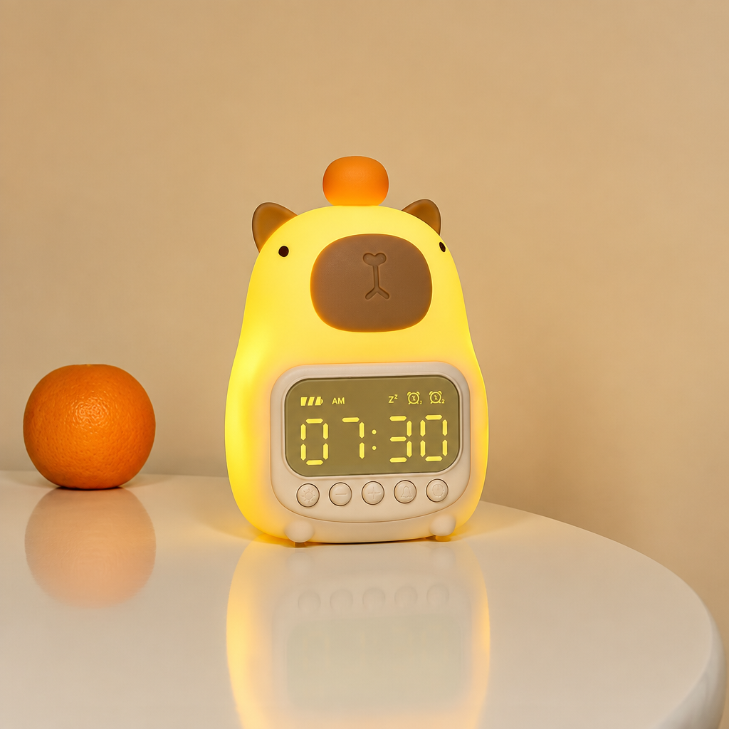 CappyClock – Mignon et polyvalent – Réveil numérique pour enfants avec veilleuse