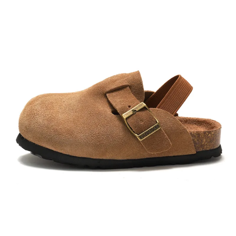 LittleWalk – Confortables et tendance – Sandales sabots en daim