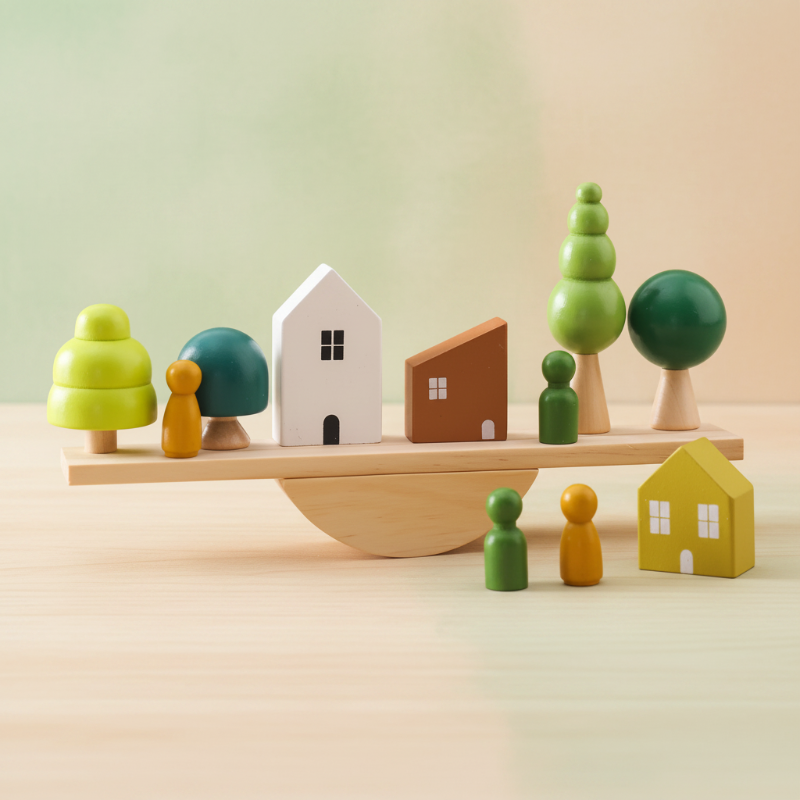 Wooden Forest Blocks – Créativité et développement – Jeu de blocs empilables en bois