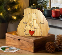 Thumbnail for Family Puzzle – Cadeau personnalisé pour la fête des Mères avec une famille d'oursons